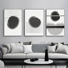 Geometric Abstract Line Nordic Posters Black Grey Canvas Painting and Prints Minimalist Wall Art Pictures Living Room Home Decor 2024 - buy cheap