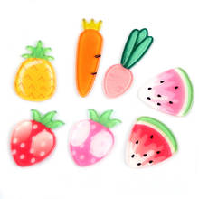 Cabujones de resina plana para manualidades, Mini frutas frescas de 36x25MM, sandía, fresa, piña, zanahoria, 7 estilos mixtos, 50 Uds. 2024 - compra barato