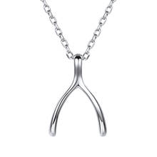 Collare 100% 925 Sterling Silver Wishbone Pendant Valentine's Day Gift Girl's Dainty Jewelry Hope Fortune Necklace Women P624 2024 - buy cheap