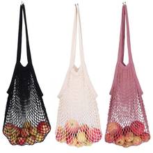 Cotton Mesh Net String Shopping Bag Reusable Foldable Fruit Storage Handbag Totes Women Shopping Mesh Net Grocery Tote Bag 2020 2024 - buy cheap