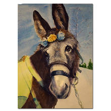 Completo quadrado/broca redonda 5d diy pintura de diamante "animal, donkey" 3d bordado de diamante ponto cruz decoração de casa presente by617 2024 - compre barato