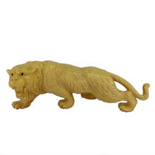 Figura de tigre tallado de boj, escultura pequeña, modelo de manualidad para regalo, decoración para el hogar, oficina, habitación, decoración del hogar, mesa, Animal, arte 2024 - compra barato