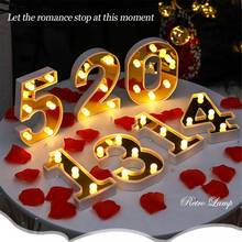 Diwali-lâmpada noturna com número de led luminoso, 16cm, bateria, decoração romântica de festa, casamento, natal, decoração para casa 2024 - compre barato