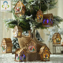 Фестиваль Led Light деревянный дом Рождественская елка украшения для дома висячие украшения праздник хороший рождественский подарок свадьба Navidad GYH 2024 - купить недорого