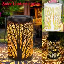 Lanterna solar, luminária para jardim ao ar livre, forma cilíndrica, jardim, design retrô, led, luz solar 2024 - compre barato