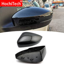 2Pcs For Volkswagen VW Polo 6R 6C Side Door Wing Mirror Cover Replace caps Carbon fiber pattern 2010 2011 2012 2013 2014 - 2017 2024 - buy cheap