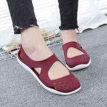 Summer Women Sandals Soft Flat Slip On Female Casual Jelly Shoes Girl Sandals Hollow Out Mesh Flats Beach Footwear New 2024 - buy cheap