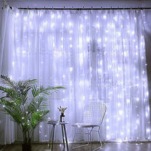 Thrisdar-cortina de ventana de 2/3/6M, cadena de luces de carámbanos, guirnalda de luces de hadas de estrellas estrelladas de Navidad, fiesta de boda, dormitorio 2024 - compra barato