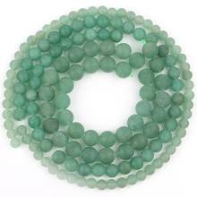 Natural Stone Frosted Green Aventurine Jades Beads Loose Spacer Beads For Jewelry Making DIY Perles Bracelets 4/6/8/10mm 15Inch 2024 - buy cheap