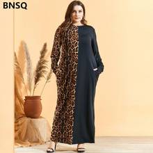 Ethnic Print Leopard Maxi Dress Muslim Abaya Bat Sleeve African Dashiki Kimono Long Robes Ramadan Eid Middle East Arab Islamic 2024 - buy cheap