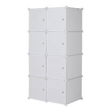 8 Cube Organizer Stackable Plastic Cube Storage Shelves Design Multifunctional Modular Closet Cabinet with Rod Shoes Rack 2024 - buy cheap