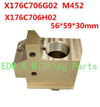 O fio de edm cortou m452 parte superior do assento de cobre da cabeça de j x176c706h02 x176c706g02 56*59*30mm para o serviço da máquina do cnc f1/g/h/h1/ha/c 2024 - compre barato