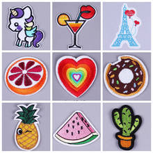 9 pcs Watermelon Patches badges embroidery patches for clothing apliques stickers stripes on clothes Heart shaped unicorn patch 2024 - buy cheap