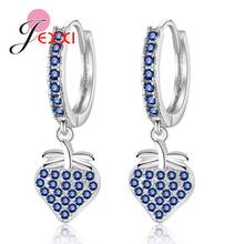 Pendientes de gota con diamantes de imitación para mujer, aretes de oro rosa, plata, Metal, AAA + circonita cúbica, cristal, fresa, joyería, gran oferta 2024 - compra barato