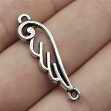 10pcs 32x10mm Angel Wings Connector Charm Antique Silver Color Wing Charms 2024 - buy cheap