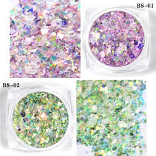 50g/bag or 12box/set Holographic Nail Glitter Sequin AB Color Mix-Shape Laser Nail Sequins For Nail Art Irregular Sequins Design 2024 - buy cheap