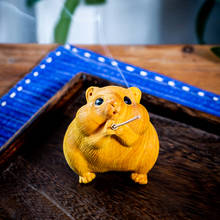 Boxwood 8cm Rat Sculpture Hamster Incense Insert Wood Animal Statue Cartoon Mouse Home Decor 2024 - buy cheap