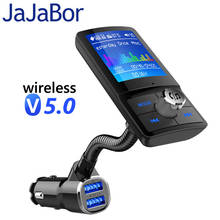 Jajabor-kit multimídia automotivo, transmissor fm, bluetooth, suporte mãos livres, reprodução de canções, tela colorida, leitor de mp3 2024 - compre barato