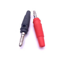 100Pcs/lot Red and Black 4mm PVC soft rubber Solderless Side Stackable Banana Plug 600V Max20A 2024 - buy cheap