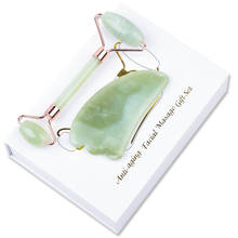 Xiuyan-Juego de rodillos de piedra de Jade, herramientas de Lifting para el cuidado de la piel, anticelulitis Mineral, con caja de regalo para cara, cuerpo, cuello, masaje, SPA 2024 - compra barato