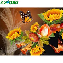 AZQSD 5D Diamond Painting Sunflower Full Kits DIY Handicraft Diamond Embroidery Sale Floral Full Square Drill Decor For Home 2024 - buy cheap