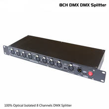 Colornie dmx distribuidor 8 canais 1u rack divisor dmx óptico isolado controlador led para iluminação de palco 2024 - compre barato