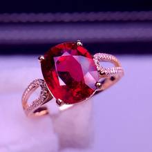 E326 Rubillite Ring Fine Jewelry 18 K Gold Natural Rubi Tourmaline 2.9ct Gemstone Diamond Gift Female Rings for Women Fine Ring 2024 - buy cheap