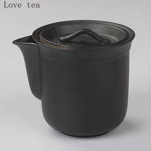 Black stoneware hand-catch teapot set single pot tea maker household Japanese retro creative Kung Fu tea set with filter hole 2024 - buy cheap