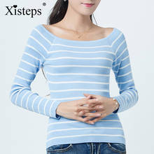 Xisteps O Neck Stripe Women Sweater Long Sleeve Ladies Slim Pullover Women 2020 Autumn Casual Jumper Female Tops Blouse 2024 - buy cheap