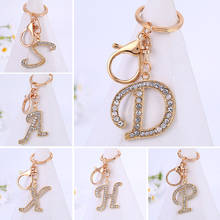 Letter Pendant Keychain Crystal Rhinestone Alphabet Initial A-Z Letters Key ring Women Handbag Charms Unisex Key chain Gifts 2024 - buy cheap