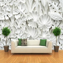 Leaves Pattern Plaster Relief Mural 3D Photo Wallpapers for Living Room Bedroom Wall Painting 3D Modern Wall Papers Home Decor 2024 - buy cheap