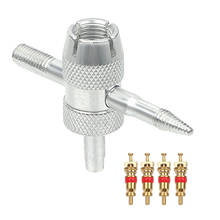 LEEPEE Car Tire Repair Tools 4 in 1 Tire Valve Stem Removal Tool Tyre Cleaning Tool Valve Stem Puller 4pcs Copper Valve Core 2024 - buy cheap
