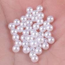 200-2000Pcs/Lot No Hole ABS Imitation Pearl Charms Beads Acrylic White Round Decoration Beads For Jewelry Making Supplies 2024 - buy cheap