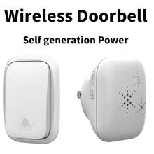 No Battery Required Self-Powered Waterproof Wireless Home Doorbell 100M Remote Control US EU UK Plug Dingdong Bell Elderly Pager 2024 - buy cheap