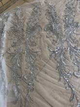High quality African Tulle French fabric S-126812 Embroidered Net lace fabric with beads Nigeria Dress 2024 - buy cheap