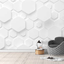 Custom White Geometric Figures Custom 3D Wall Mural Cloth Living Room TV Home Decor Waterproof Papel De Parded טפט לשיש מטבח 2024 - buy cheap