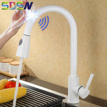Grifo extraíble para fregadero de cocina, llave extraíble con Control táctil inteligente, Sensor, color blanco, SDSN 2024 - compra barato