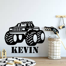 Delicate Truck Custom Name Wall Stickers Personalized Creative Living Room Children Room Wall Decoration 2024 - buy cheap