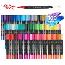Hethrone 100 colores pen FineLiner Drawing Painting pen Watercolor Art supplies Markers Double Tips Brush Pen Graffiti sets gift 2024 - buy cheap