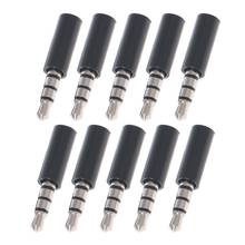 OOTDTY 10pcs white/black 3.5mm stereo headset plug jack 4 pole 3.5 audio plug Jack Adaptor connector for iphone 2024 - buy cheap