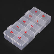 Caja de almacenamiento de puntas de uñas postizas, caja de plástico transparente con 10 compartimentos, organizador de pastillas, contenedor Acrílico 2024 - compra barato