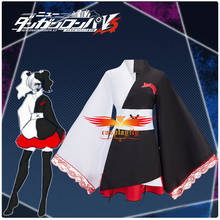 Anime Danganronpa V3 Killing Harmony Monokuma Cosplay Costume Adult Woman XS-XL Black White Kimono Red Skirt Corset Halloween 2024 - buy cheap