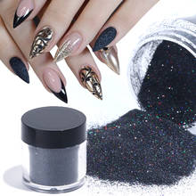1Bottle Holographic Dipping Powder Sugar Nail Glitter Shiny Black White Pigment Sequins for Nail Flakes Manicure Decoration LYMN 2024 - buy cheap