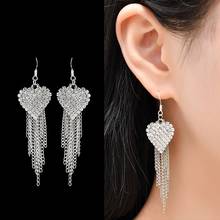 European and Korean women's fashion long tassel earring temperament earings heart-shaped ear line wild earrings banquet gift 2024 - buy cheap