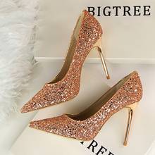Women Pumps Extrem Sexy High Heels Women Shoes Thin Heels Female Wedding Shoes Party Shoes Gold Sliver White Ladies Shoes 2024 - buy cheap