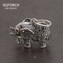 Colgante De elefante Vintage para mujer, joyería De Plata De Ley 925 auténtica con incrustaciones De marcasita De Plata tailandesa Retro, Colgantes De Plata 925 2024 - compra barato