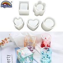 Diy cuboid cilindro caneta recipiente epóxi silicone molde artesanal elegante coração flor forma cilindro molde para resina arte artesanato ferramentas 2024 - compre barato