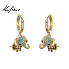 Mafisar 2021 Cute Elephant Dangle Earrings For Women Girl Luxury Cubic Zirconia Drop Earring Jewelry Female Accessories 2024 - buy cheap