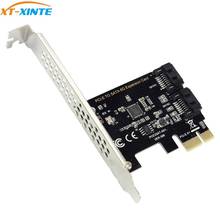 Tarjeta adaptadora PCI-E PCI Express X16 a SATA3.0 7Pin, 2 puertos SATA III 6G, tarjeta adaptadora de controlador de expansión para PC y escritorio WIN7/8 2024 - compra barato