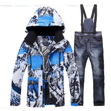 Roupas esportivas masculinas para esqui, conjunto de roupas para ski e snowboard, à prova d'água, quente, jaqueta de neve e calças para o inverno 2024 - compre barato